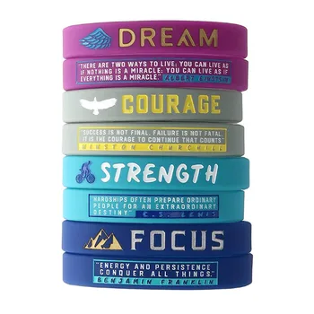 

400pcs Dream Courage strength focus wristband silicone bracelets free shipping by FEDEX