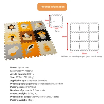 

Baby Play Mat Waterproof EVA Soft Floor Foldable Crawling Carpet Kid Game Activity Rug Folding Blanket Educational Toys