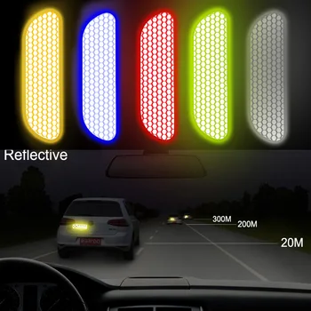 

4 Pieces/set Car Reflective Stickers Car Door Wheel Eyebrow Sticker Decal Safety Mark Reflective Strips Warning Stickers