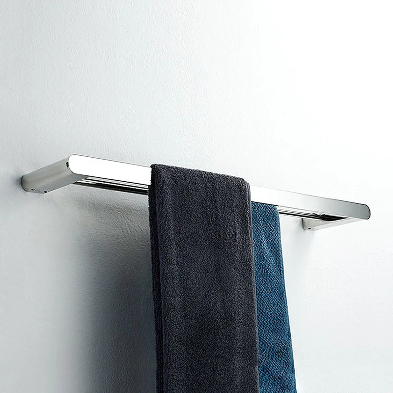 Silvery Mirror Chrome Polished Bathroom Hardware Set Towel Rack Toilet Paper Holder Soap Dish Towel Bar Hook Bathroom Hardware - Цвет: 2 Bar Towel Holder