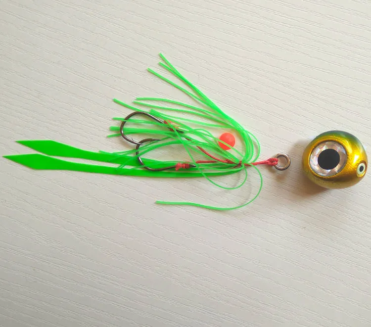 200 г/150 г/120 г/100 г/80 г/60 г/40 г Kabura Pesca Slider Snapper/Sea bream Jig head с юбкой свинец джиг приманка - Цвет: 100g green 1pc