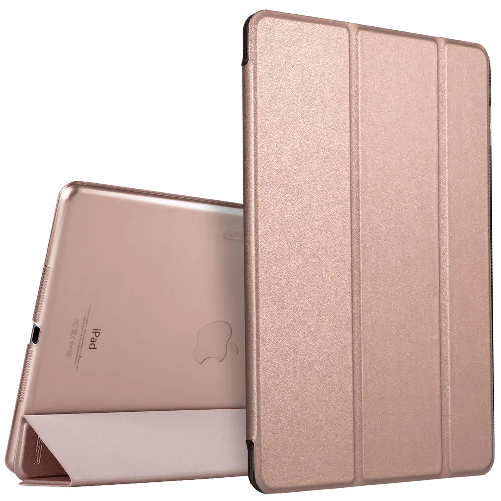 Чехол для iPad Mini 3 2 1, ESR из искусственной кожи, силиконовый мягкий чехол, трехслойная подставка, Авто Режим сна/Пробуждение, умный чехол для iPad Mini 2, чехол - Цвет: Rose Gold