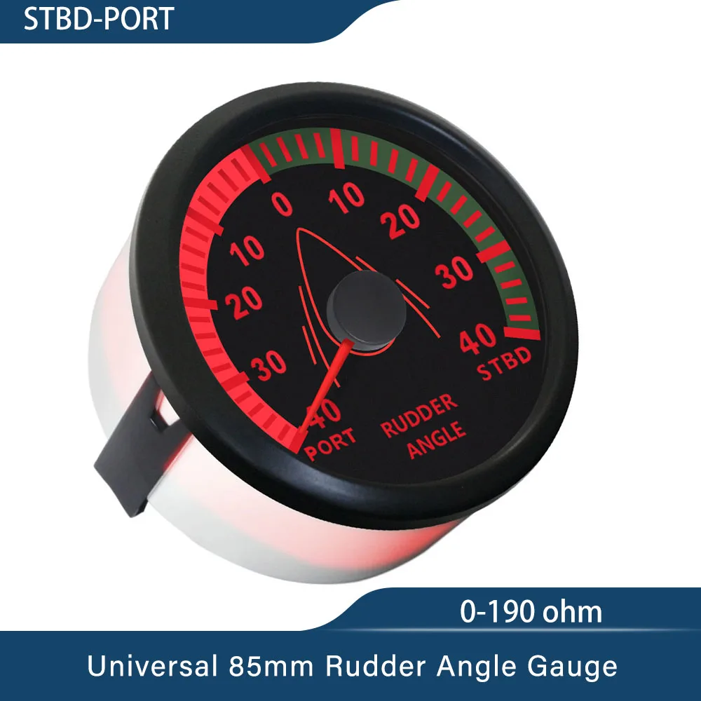 ELING 52mm 2 ''Roer Hoek Indicator Gauge Meter 0-190ohm Signaal met Paring Sensor met 8 Kleuren Backlight voor Schepen Schepen