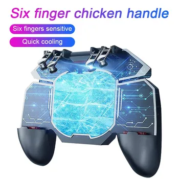 

Six Button Mobile Controller Turnover Gamepad For PUBG IOS Android 6 Finger Operating Gamepad Peripherals PUBG Controller DL88