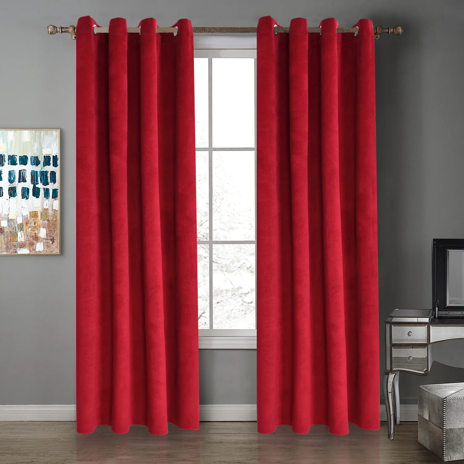 

[Babe] Manufacturers Direct Selling Curtain Tablet Netherlands Velvet Curtain Half Shade Bedroom Curtain (Single)