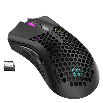 

Wireless Mouse Computer Mouse 2.4GHz USB Adapter Office 1600DPI Adjustable Hollow Out Honeycomb RGB Optical Mouse Game Mice*