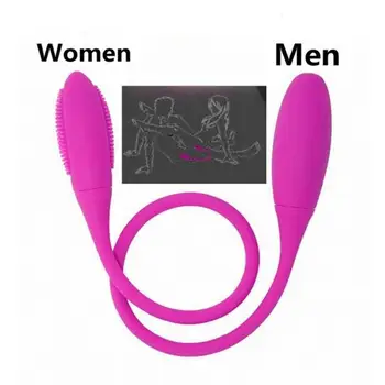 Rechargeable Dual Vibrator 7 Speeds Double Head Jump Egg Bullet Dildo Vibrator Anal Butt Plug Adult Sex Toy For Couple Men Women 6