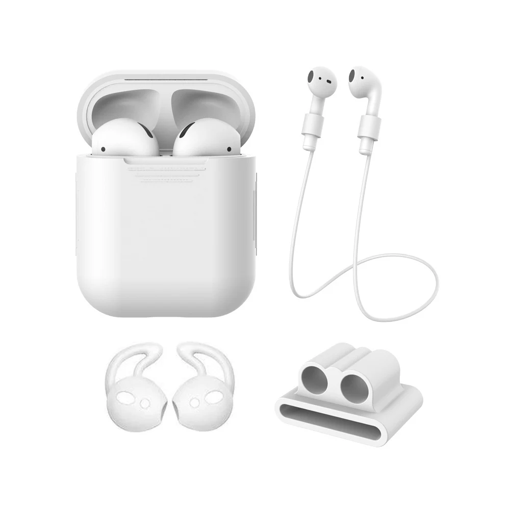 4 в 1 силиконовый чехол для i600 i200 i800 tws Airpods чехол для наушников для беспроводных Bluetooth наушников ремешок для часов анти-потеря ремень - Цвет: B