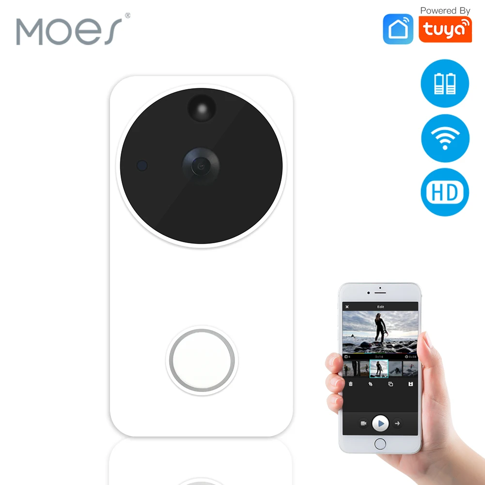 

Tuya WiFi Wireless Smart Video Doorbell Camera Full HD PIR Motion Detection Night Vision Camera Work with Alexa Echo Show