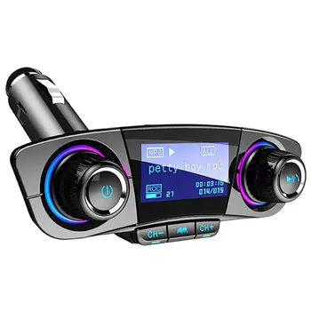 

Car Charger Bluetooth FM Transmitter Wireless In-Car FM Transmitter Radio Adapter Car Kit Dual USB Charging Ports, Hands Free Ca