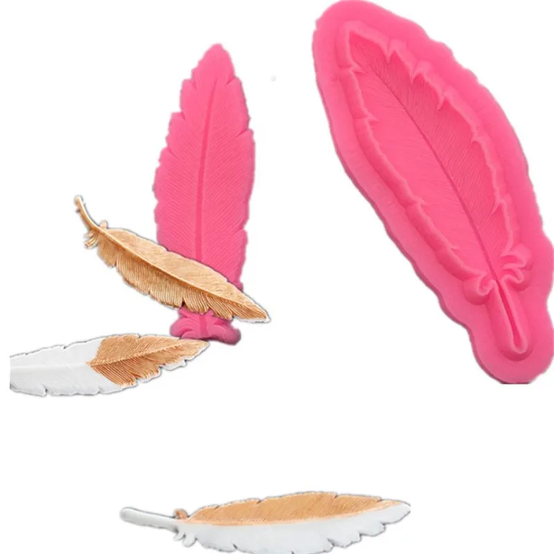 

2PCS/set Feather Texture Silicone Molds Flower Petal Cake Lace Mat Mold Cake Decorating Tools Fondant Dessert Decorators