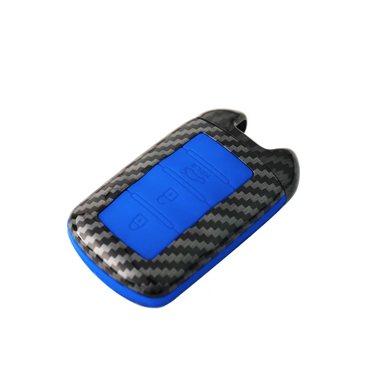 3button carbon blue Чехол для ключей из углеродного волокна ABS для KIA K9 Cadenza K7 3/4 кнопка дистанционного управления - Название цвета: 3button carbon blue