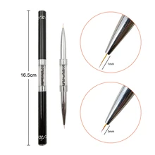 Черная двойная головка, кристальная ручка 5 мм и 7 мм, кисть для рисования, кисть для рисования, ручка для гель-лака, Кристальные маникюрные инструменты для ногтей