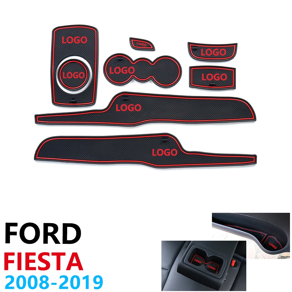 

Anti-Slip Rubber Cup Cushion Door Groove Mat for Ford Fiesta MK6 MK7 ST 2008~2016 2009 2010 2013 2015 Accessories mat for phone