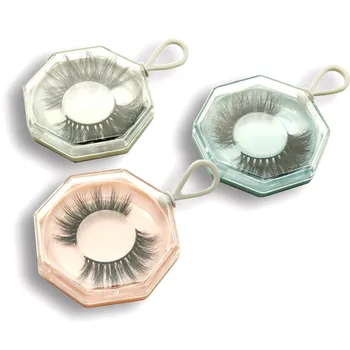 

False Eyelash Packaging Box Acrylic Polygonal Keychain Empty Lash Package Case With Tray