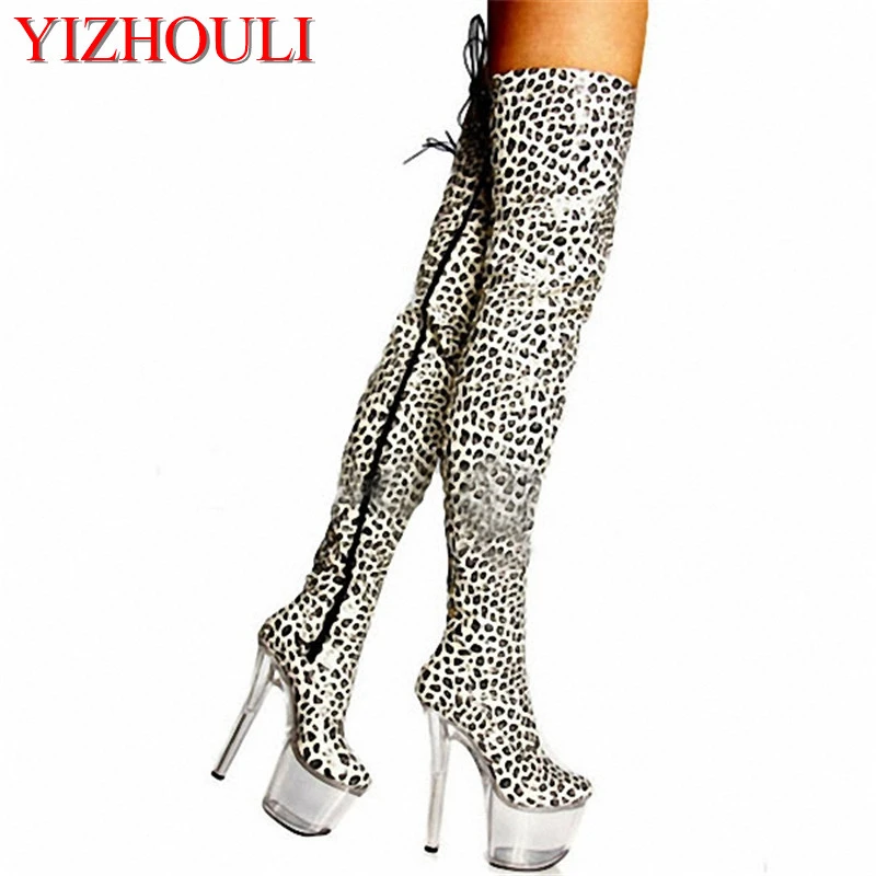 thigh high boots leopard print