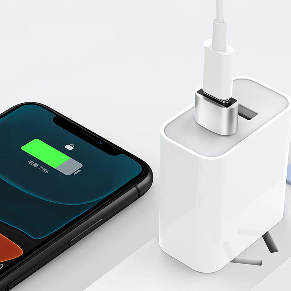 usb c 30w 2pcs USB C Adapter OTG Type C to USB Adapter Type-C OTG Adapter Cable For iPhone 13 12 Pro Max For airpods 2 3 phone USB Adapter 65w usb c charger