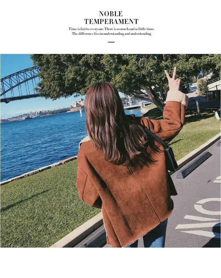 Новинка, зимняя куртка для фотосессии в Корейском стиле, универсальная куртка свободного кроя в стиле ретро, из берберского флиса с мехом, Женская куртка