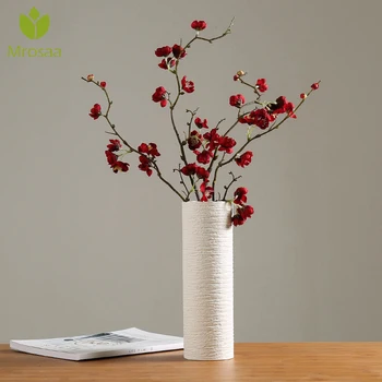 

2019High Quality White Vase Ceramic Vase Home Decor Accessories Dry Flower Modern Minimalist Literary Vase for Flower Home Decor