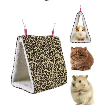 

Leopard Print Hanging Bird Cages Pet Small Animal Hanging Cages Warm Hut Nest Hammock for Small Rabbit Hamster Pet Accessories