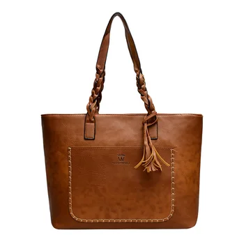 

New Style WOMEN'S Bag Korean-style Tassels Shoulder Bag Pu Large Bag Large Capacity Handbag
