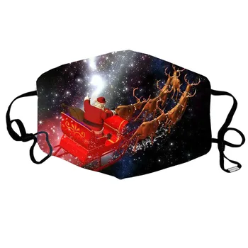 

Christmas Print Resue Breathable Multi-Purpose Face Cover Mask Facemask Adjustable Washable Printed Pattern Mascarilla Navida