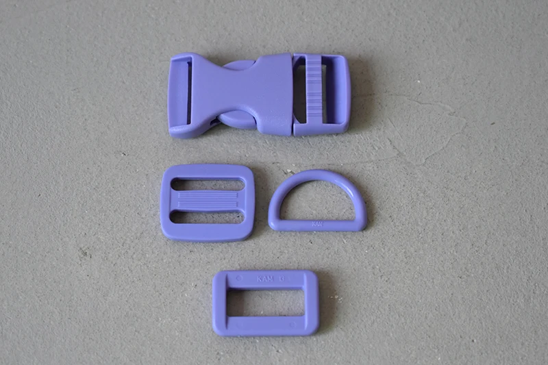 20 sets plastic side release buckles D rings 20mm clip clasp knapsack straps tri-glides sliders DIY dog collar bags accessories