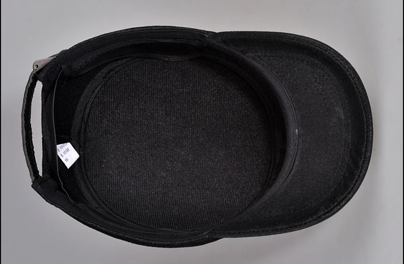 casquette de baseball en cuir véritable pour homme et chapeau de en plein noir et nouvelle collection hiver