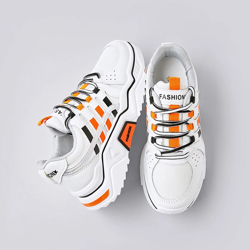 

Women Sneakers Shoes Woman Flat Vulcanized Shoes Spring/Autumn Breathable 2019 Color Matching Platform Chunky Shoes