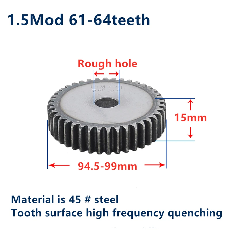 3 Mod Spur Gear 3M 10T-100T Teeth Flat Gear,Car Motor Transmission Gear,45#Steel 