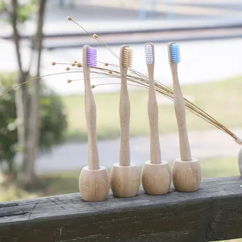 

4Pcs Natural Bamboo Toothbrush Flat Bamboo Handle Soft Bristle Toothbrush Adult Toothbrush Bamboo Products