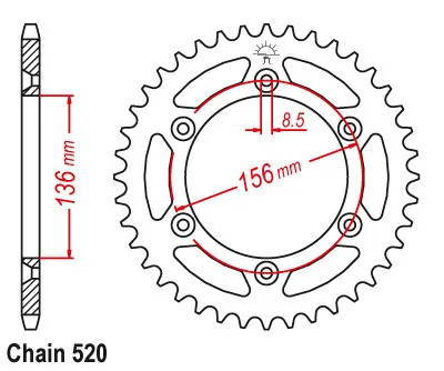 Мотоцикл 48 Задняя звездочка Шестерни для Betamotor 450 RR 498 520 газ 125 EC 200 250 300 400 450 515 FSE Реплика Гонки F