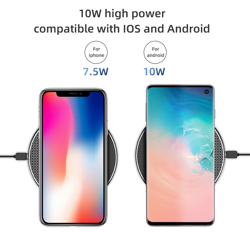 ! ACCEZZ 10 Вт Qi Быстрое беспроводное зарядное устройство для iphone 8 Plus XS 11 Pro Max huawei mate P20