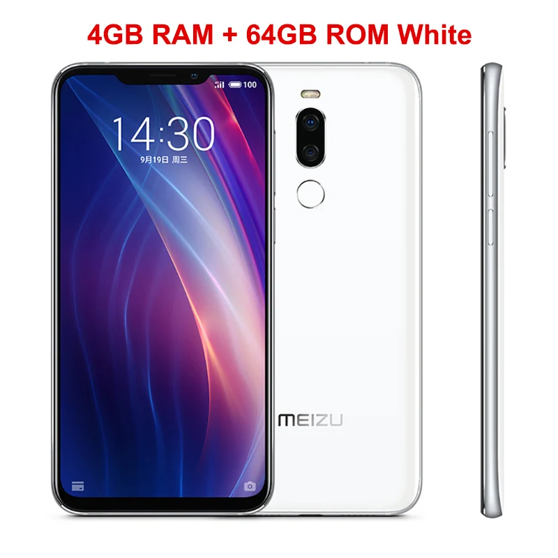 White 4GB 64GB Meizu X8, 4G ram, 64G rom, 4G LTE, мобильный телефон Snapdragon 710, четыре ядра, экран 6,15 дюйма, две камеры, сканер отпечатков пальцев, смартфон - Цвет: White 4GB 64GB
