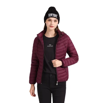 Winter Women Sport Padded Jacket Coat Ultra light Outdoor Outwear Slim Short Parka Portable Store In A Bag