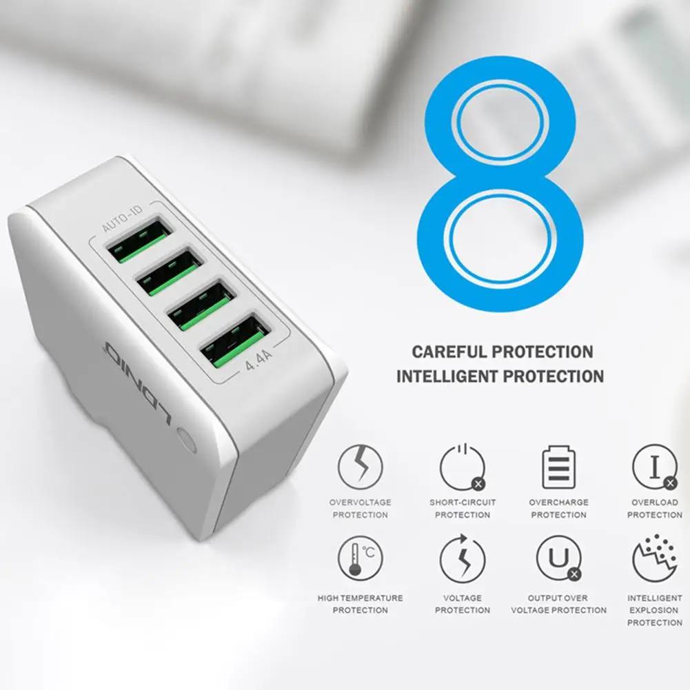 Универсальное USB Сетевое зарядное Зарядное устройство адаптер для LDNIO адениума A4403 адаптер быстрой зарядки с 4-Порты и разъёмы для путешествий Зарядное устройство Док-станция для аксессуары