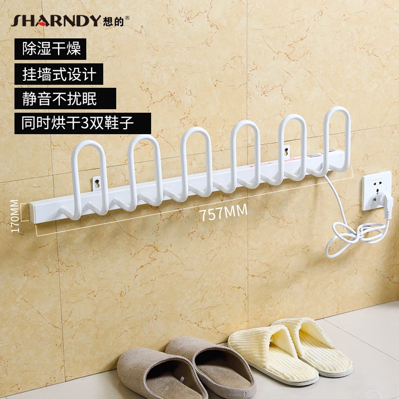 6-Shoe Wall-Mounted Electric Shoe Dryer Shoes Or Boots Dehumidifier and Hanger Shoe Warmer Dryer Drying Rack Electric Shoe Drying Rack for 3 Pairs of Shoes Mitten and Boot Drying Rack