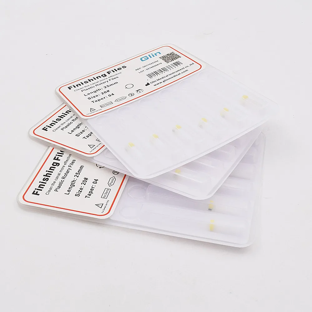 Endo Rotary Files Dental Pulp Files Dental Plastic Rotary Finishing Files 25mm 04 Taper Endo Files Used For Clean the canal more effective