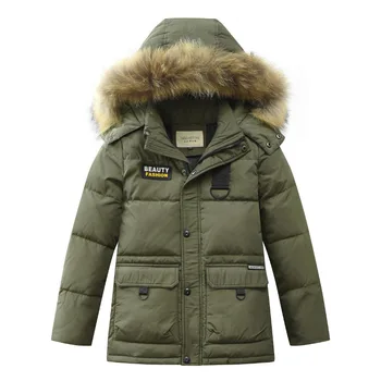 

Russian Winter Down Jacket For Boys Hooded Thicken Warm Boys Outerwear 4-14 Years Teenagers Coat Kids Boy Parka Snowsuit
