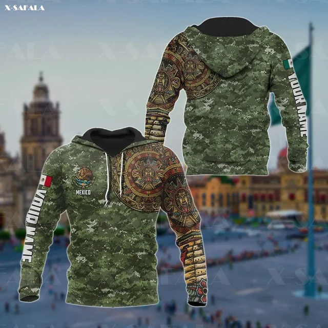 MEXICO AZTEC CALENDAR CAMO Army Tattoo 3D Print Zipper Hoodie Man Female  Pullover Sweatshirt Hooded Jacket Jersey Tracksuits _ - AliExpress Mobile
