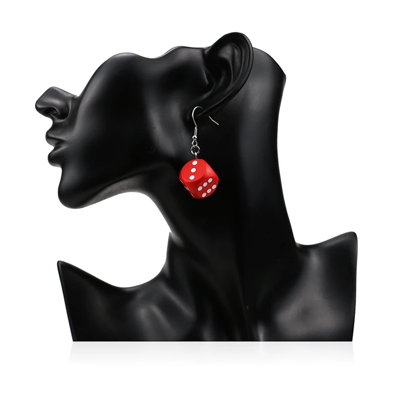 Серьги из нержавеющей стали деревянные игральные кости трендовые длинные серьги панк кубические кости Висячие серьги рождественские вечерние женские украшения подарки
