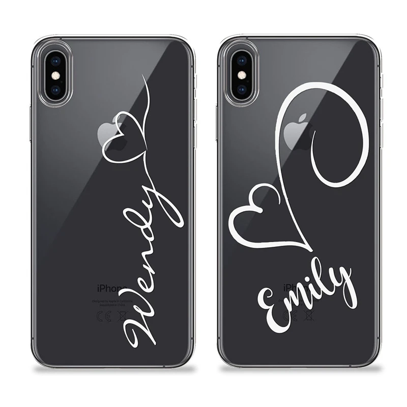 Personalised Phone Case With Hearts Custom Name Initials Tpu Iphone 11 12 Pro Max Mini 5s Se 6 6s Plus 7 8 X Xs Xr Covers Aliexpress 6 6s Plus 7 8 X Xs Max Xr Phone Case