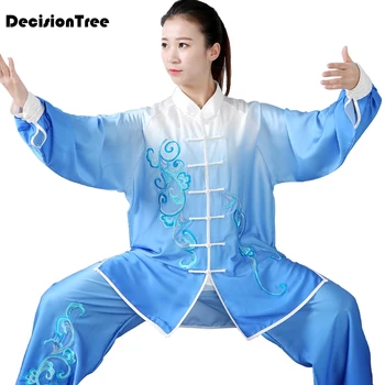 

2019 chinese traditional kung fu set jiu jitsu tai chi wushu uniform men and women tai chi suit martial arts performance costume