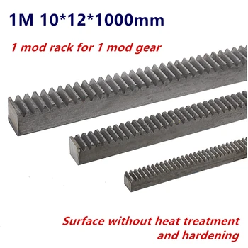 

1Pc 1Mod 10*12*1000mm rack straight teeth 1 Modulus High Precision Gear Rack steel Gear Rack Precision CNC Rack Toothed rack