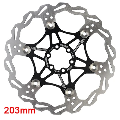 Улитка горный велосипед MTB DH 180 мм 160 мм 203 мм поплавок вращающийся диск тормозной ротор велосипедные роторы - Цвет: 203mm Black