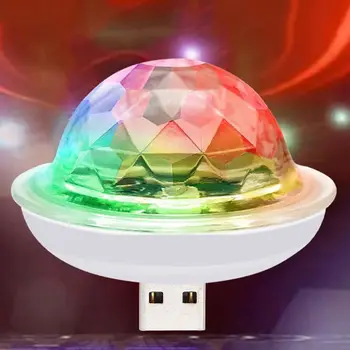 

Mini Ball LED Light USB Powered Stage Light RGB Lamp for An-droid/App-le Adapter