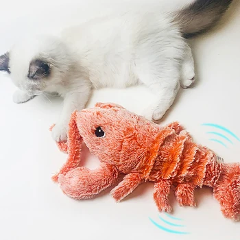 

1PC Cat Toy USB Charging Electric Charging Simulation Dancing Moving Floppy Lobster Tooth Cleaner Catnip Plush Cat Toys