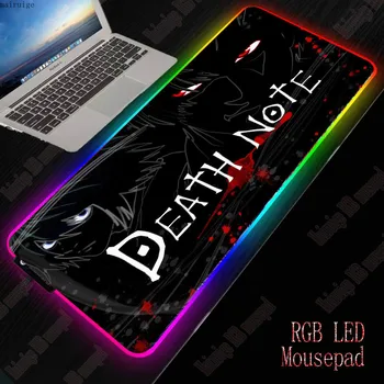 

Mairuige Anime Death Note Gaming RGB Mouse Pad Lockedge Backlit Mause Pads XXL Large Computer Desk Keyboard LED Mice Mat