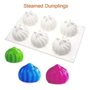 

6 Holes Steamed Bun 3D Silicon Chocolate Jelly Candy Cake Bakeware Mold DIY Pastry Bar Ice Mould Baking Fondant Cupcake Tool