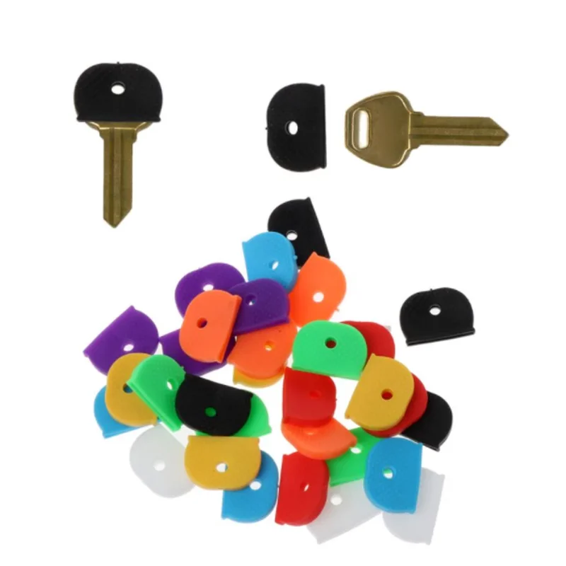 10Pcs Key cover Tags Label ID Silicone Coding Color Key Identifier Cover 8 Colors Upgraded Silicone Very Soft Healthy Beautiful key caps covers keychain case cover silicone keychain